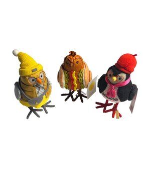 Hyde & Eek! Boutique Featherly Friends Decorative Birds- Apple, Cherie, Franky